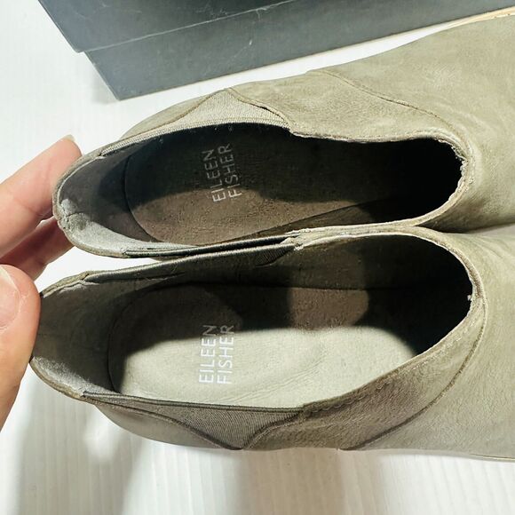 Eileen Fisher Caddy-TN Women's US 9.5M Chelsea Bootie Graphite Nubuck Wedge Heel - Picture 13 of 15